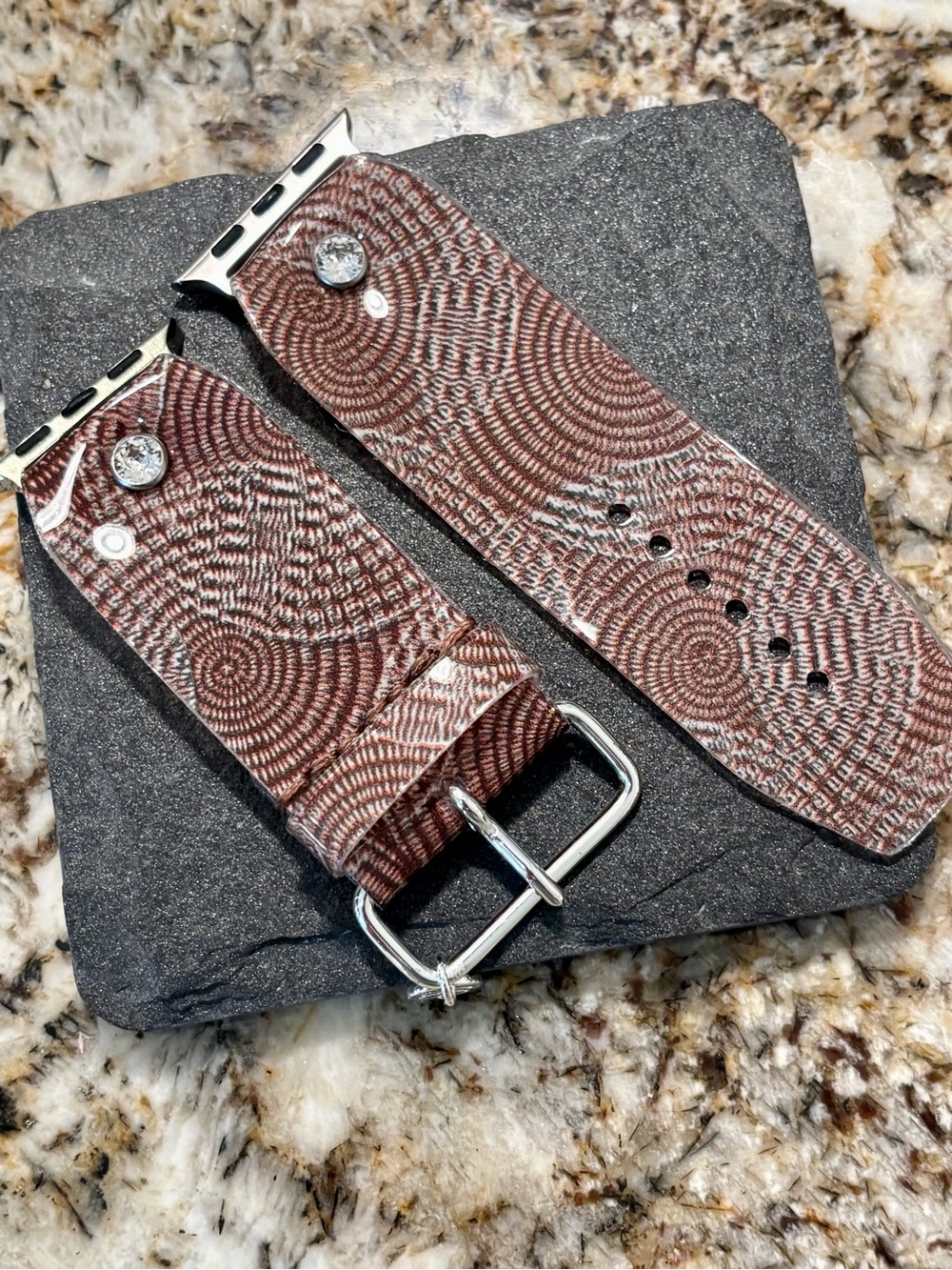 Premium Brown Patterned Waterproof Watch Band for Apple Watch